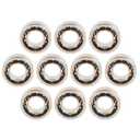 KABOBEARING 10pcs R188 Open Deep Groove Ball Bearing,1/4" x1/2" x3/16 Fidget Spinner Bearing, Nylon Caged，C3 Clearance