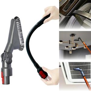 for Dyson Vacuum Cleaning Tools for Hard to Reach Places: Flexible Crevice Tool and Soft Dust Brush with Adjustable Angle - Vacuum Attachments for Dryer Vents, Corner, Ceiling Fans, Top of Furniture