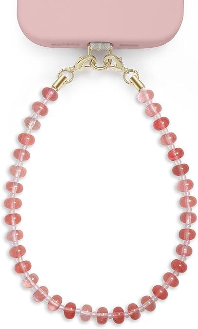 Posadina Natural Stone Phone Charm, Beaded Healing Phone Wrist Strap, Handmade Cellphone Chain Lanyard With Tether Tab