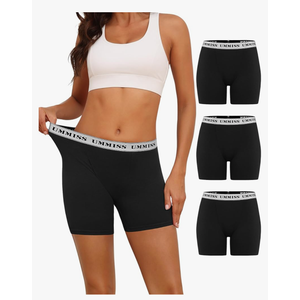 UMMISS Womens Boxer Briefs Underwear Cotton Boy Shorts Underwear Soft Anti Chafing Ladies Panties 4 Pack
