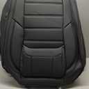 MINGBRON Black Car Seat Cover with Lumbar Support, Car Seat Protector Waterproof, Nappa Leather Car Seat Cushion, Car Seat Covers Front Seats and Back Fit for Most Cars