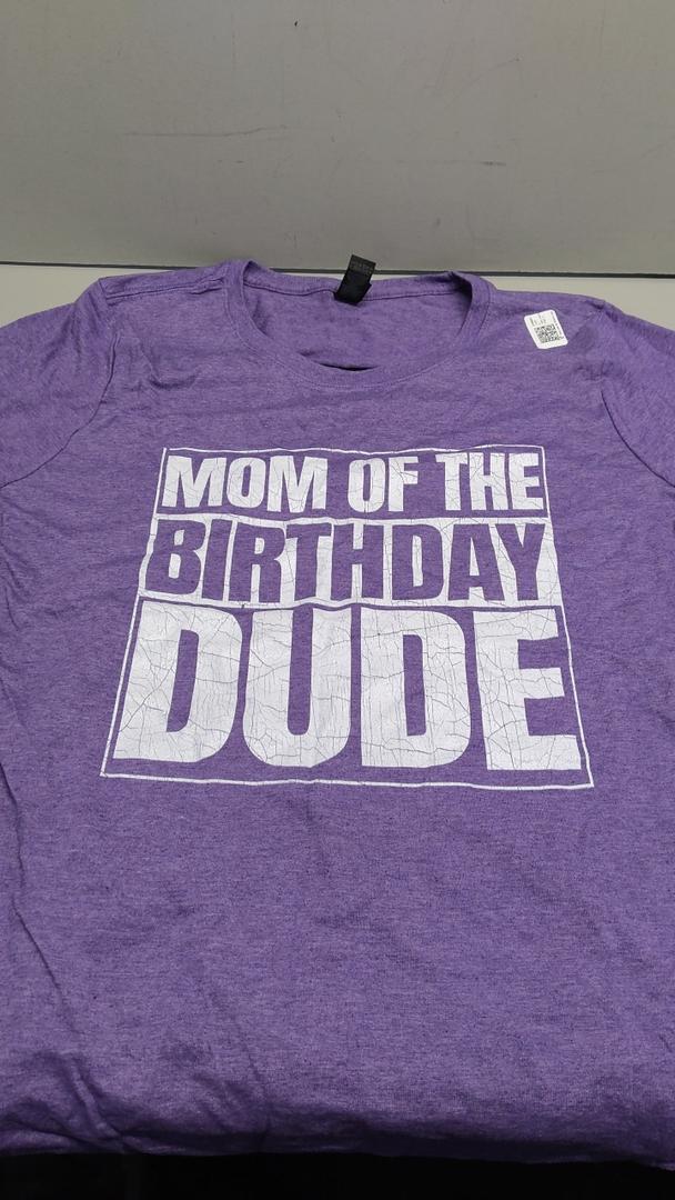 Mom of The Birthday Dude | Mother's Day Proud Mom of Boys T-Shirt XL