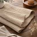 SISOSU Jute Cotton Area Rug, Hand Woven Traditional Farmhouse Rug for Living Room, Bedroom, Dining Room & Entryway, Natural Beige Home Décor Carpet, Eco-Friendly, 5 x 8 Feet