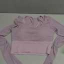 Harssidanzar Women's 2 in 1 Yoga Long Sleeve Mesh Gym Athletic Tops Workout Shirts with Medium Support Sports Bra CL301US, S