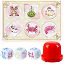 VioraWhite BAU Cua Dice Game Set, Vietnamese Lunar New Year Dice Gourd Fish Shrimp Crab Game with 15.7'' x 23.6'' Mat, Shaker Traditional BAU Cua Ca Cop for Adult Party Gathering Celebration(Novelty)