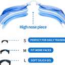 2 x WAVE Nearsighted Swim Goggles,Shortsighted Swimming Goggles for Adults Youth, Anti Fog UV Protection Comfort Silicone Frame
