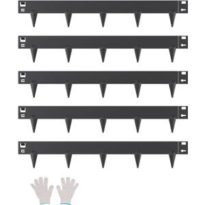 VEVOR Steel Landscape Edging, 5 Packs 39 x 3 in Rust-Resistant Metal Landscape Edging, Bendable Garden Edging Border, Heavy Duty Lawn Edging, Easy-to-Install, Flower Bed Yard Pathway Divider Black