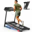 THERUN Home Treadmill with Incline Adjust, 3.0 HP Treadmill, Heart Rate Monitoring, Wider Running Belt (Light Red-Manual Incline)