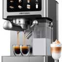 AIRMSEN 20 Bar Espresso Machine with Automatic Milk Frother, Cappuccino & Latte Coffee Maker with Quick Brew Dual Boiler (1350W + 1000W), Stainless Steel, 60oz Water Tank, Touchscreen