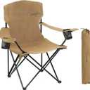 SUNNYFEEL Portable Camping Chair with Side Pockets & Cup Holder 300LBS Capacity Padded Portable Outdoor Chair, Carry Bag Included, Great for Camping, Tailgating, Firepits, Patio, & More Black Brown, 37.40" W x 22.64" D x 38.19" H