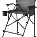 EVER ADVANCED Tall Directors Chair 31" Foldable Camping Mesh Black