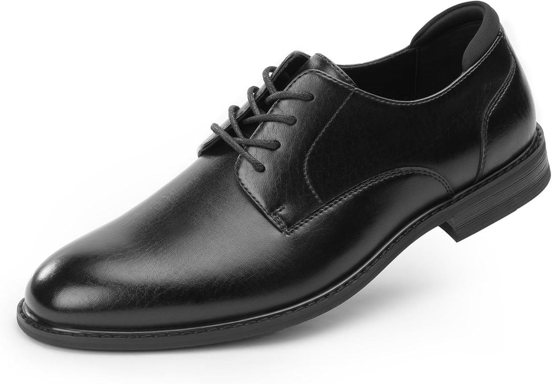 Men's Oxfords Classic Dress Lace Up Shoes, Leather Lined, Heel Pad Design for Formal Occasions (13, Black)