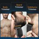 Beard Trimmer for Men - Rechargeable Men's Hair Clippers & Razor, Cordless Hair Trimmer & Shaver for Face, Neck, Groin & Manscaping, Ideal Gift for Men, Black
