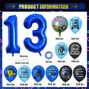 2 x Blue 13th Video Game Birthday Party Decoration Balloons Game on Party Supplies Set Include Happy Birthday Banner Foil Balloon Latex Balloon Ideal for Kids Boys Party Room Activities Decor