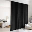 Room Divider Curtains, Blackout Track with Hook, Wall Theater Curtains for Living Room Bedroom(1Panel, Black, W8.3ft x H9ft)