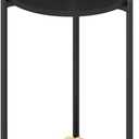 Furinno Besi 2-Tier Modern Tall Round Side End Table with Sturdy Metal Legs, 11.57 (W) x 8.16 (H) x 4.36 (D) inches, Americano