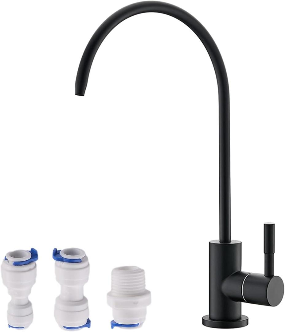 Havin Bar Sink Faucet, RO Water Filter Tap, Drinking Water Faucet fits Most Water Filtration System, Kitchen Reverse Osmosis Faucet, Beverage Dispenser, Lead-Free Stainless Steel (Matte Black)