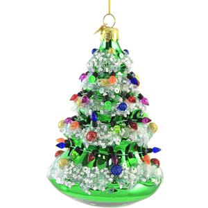 Kurt Adler 5" NOBLE GEMS GLASS XMAS TREE ORNAMENT
