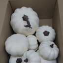 9PCS Fall Pumpkin Decor - Plastic Artificial Fake Pumpkins Used for Home Party Outdoor Decor and Thanksgiving Decorations(White)