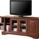 Walker Edison Traditional Wood Universal TV Stand with Storage Cabinets for TV's up to 65" Living Room Entertainment Center, 44 Inch, Traditional Brown 16"D x 52"W x 24"H