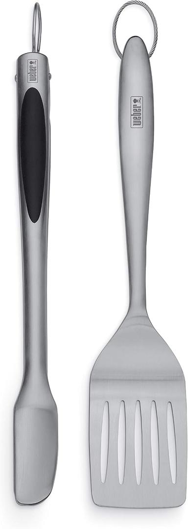 Weber® 2-Piece Barbecue Tool Set with Spatula & Tongs, Stainless Steel