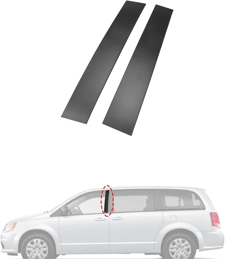 Front Driver & Passenger Side Windshield Outer B Pillar Trim Molding kit Compatible with Dodge Grand Caravan 2008-2020 Chrysler Town Country 2008-2016 Replaces 926-445 926-446 (Left & Right 2ps)