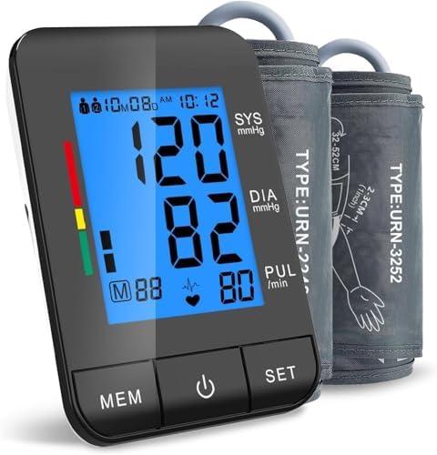 SDUNW Automatic Upper Arm Blood Pressure Monitor for Home Use with 9-17in & 13-21in L/XL/Extra Large Cuff, Accurate Measurement Guidance, Portable Fit Big Arms BP Machine, XL