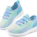 HIITAVE Girls Shoes Kids Slip on Tennis Sneakers Walking Running Athletic Gym Shoes (8 Toddler, Tie Dye Teal)