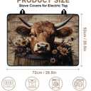 Stove Top Cover for Electric Stoves: All-in-One Heat-Resistant Protector Mat, Non-Slip Kitchen Counter Mat Cow Pattern 28''x20''