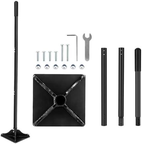 Ground Tamper Tool, 8"X8" Steel Tamper, Heavy Duty Hand Soil Tamper Tool with 48 Inch Handle for Leveling Soil, Installing Paving Stones, Gravel, Asphalt, Sand, and Repairing Pavement