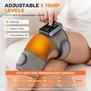 YAZHI Cordless Knee Massager for Pain Relief Electric Heated Knee Brace, 5 Heat Levels & 3 Massage Modes, Gifts for Men and Women 1pack