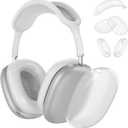 Silicone Case Cover for AirPods Max Headphones, Ear Pad Case/Ear Cups/Headband Cover Accessories for Apple AirPods Max (USB-C/Lightning)(2024/2020), Foggy White (Foggy White-M)
