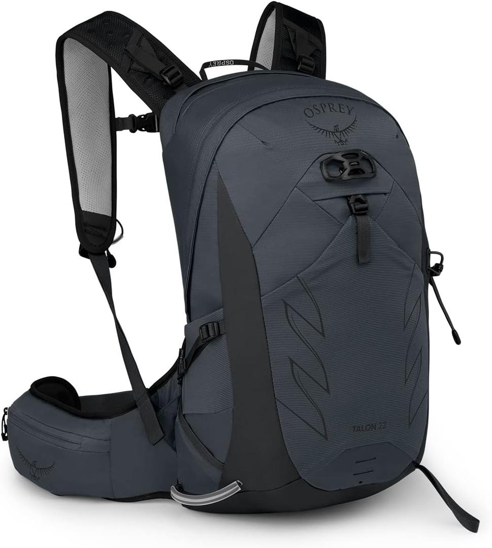 Osprey Talon 22L Men's Hiking Backpack with Hipbelt, Black, L/XL, Extended Fit, Large-X-Large