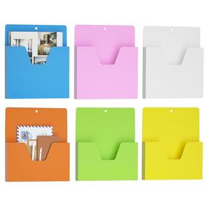 MFTEK Magnetic File Holder 5 Pockets Paper Holder, Hanging File Organizer Office Supplies Storage for Cabinets, Whiteboard, Magnetic Mail Letter Folder Storage for Refrigerator (Classic Color-Mix)