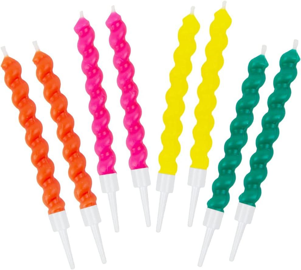 4 x Talking Tables 8 x Colorful Rainbow Birthday Cake Candles with Holders | Fun Cupcake Topper Decorations for Kids Party, Celebration (7cm)