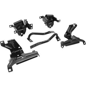 HECASA Front Bumper Bracket Set Compatible with 2007-2013 GMC Sierra Chevy Chevrolet Silverado 1500 2500 3500 Powder Coated Black Replacement for 22767057 22767056 22861859 22861858 15901539 15901538