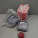 50 Pcs Charcuterie Boxes with Clear Lids 5'' Disposable Square Dessert Boxes Paper Food Box Bakery Containers for Party Cake Cookie Sandwich (Red)