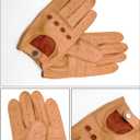 YISEVEN Men's Leather Driving Gloves (Brown)