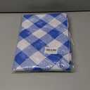 Vinyl Tablecloth with Flannel Backing Rectangle Waterproof Oil-Proof Plastic Table Cloth Stain-Resistant Wipeable Table Cover for Indoor and Outdoor (Blue Checkered, 60 x 84 Inch)