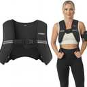 Weighted Vest for Women Men, Soft Iron, Reflective Strips | Soft iron filling, washable, buckle fits 35.4-45.7in chest, reflective strips, arm pocket, for yoga jogging strength training, 10 LB