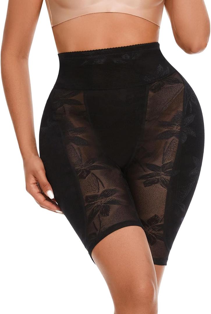 SEXYWG Women Hip Lifting Shapewear Hip Enhancer Pads Shorts Shapewear Control Padded Panties for Curvy Body (Black, S)