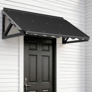 Awning for Door Entrance, 52.7" x 29" Polycarbonate Door/Window Awning Exterior with Fixed Triangular Steel Frame, Metal Canopy for Porch, Patio, Balconies, All-Weather, Rain/Snow Protection
