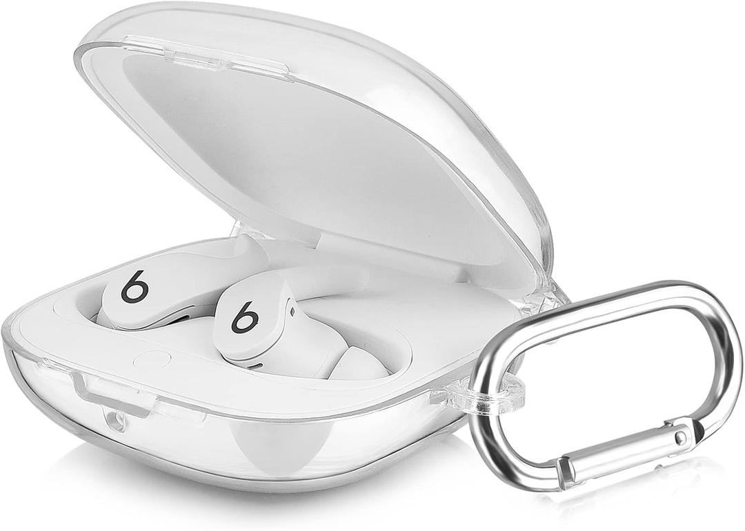 Filoto Compabitle with Beats Fit Pro Case Cover, Hard Case for Apple Beats Fit Pro 2021 Shockproof Protective Earbuds Case with Keychain Accessories for Men Women (Clear)