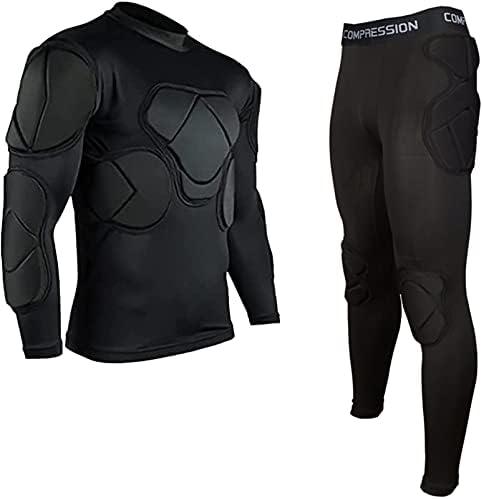 Jellybro Men's Padded Football Protective Gear Set Training Suit for Soccer Basketball Paintball Rib Protector L