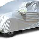 Tecoom Truck Cover Waterproof All Weather Truck Covers for Automobiles, Zipper Door/Lock Pickup Cover Fit for Chevry Dodge Ford Jeep Lincoln Nissan Ram Suzuki Toyota GMC Cadillac (Length Up to 233") (Silver-Polyester)