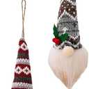 Christmas Gnome Plush Decoration, 13.7 inch Lighted Swedish Tomte, Holiday Indoor Tabletop Ornament