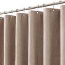 meioro Fabric Shower Curtain, Neutral Linen Textured Shower Curtain Set with 12 Hooks, Boho Farmhouse Bath Decor 230GSM Heavy Duty Polyester Cloth Shower Curtains for Bathroom, 72Wx84H, Tan