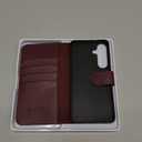 DuckSky Compatible with Samsung Galaxy S25 Plus Genuine Leather Wallet Case RFID Blocking4 Credit Card HolderReal Leather Flip Folio Book Phone Case Cover Women Men for S25 Plus Case Wine Red