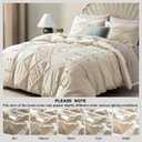 Oli Anderson Tufted Duvet Cover Queen Size, Soft and Lightweight Duvet Covers Set for All Seasons, 3 Pieces Boho Embroidery Shabby Chic Bedding Set (Beige, Queen, 90" x 90")