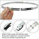 5Pcs 15.7-Inch/400mm (Diameter) Large Hose Clamps Stainless Steel | Adjustable Worm Gear, Heavy Duty Metal Clamps, For Securing Tubes & Dryer, Agricultural & Industrial Use